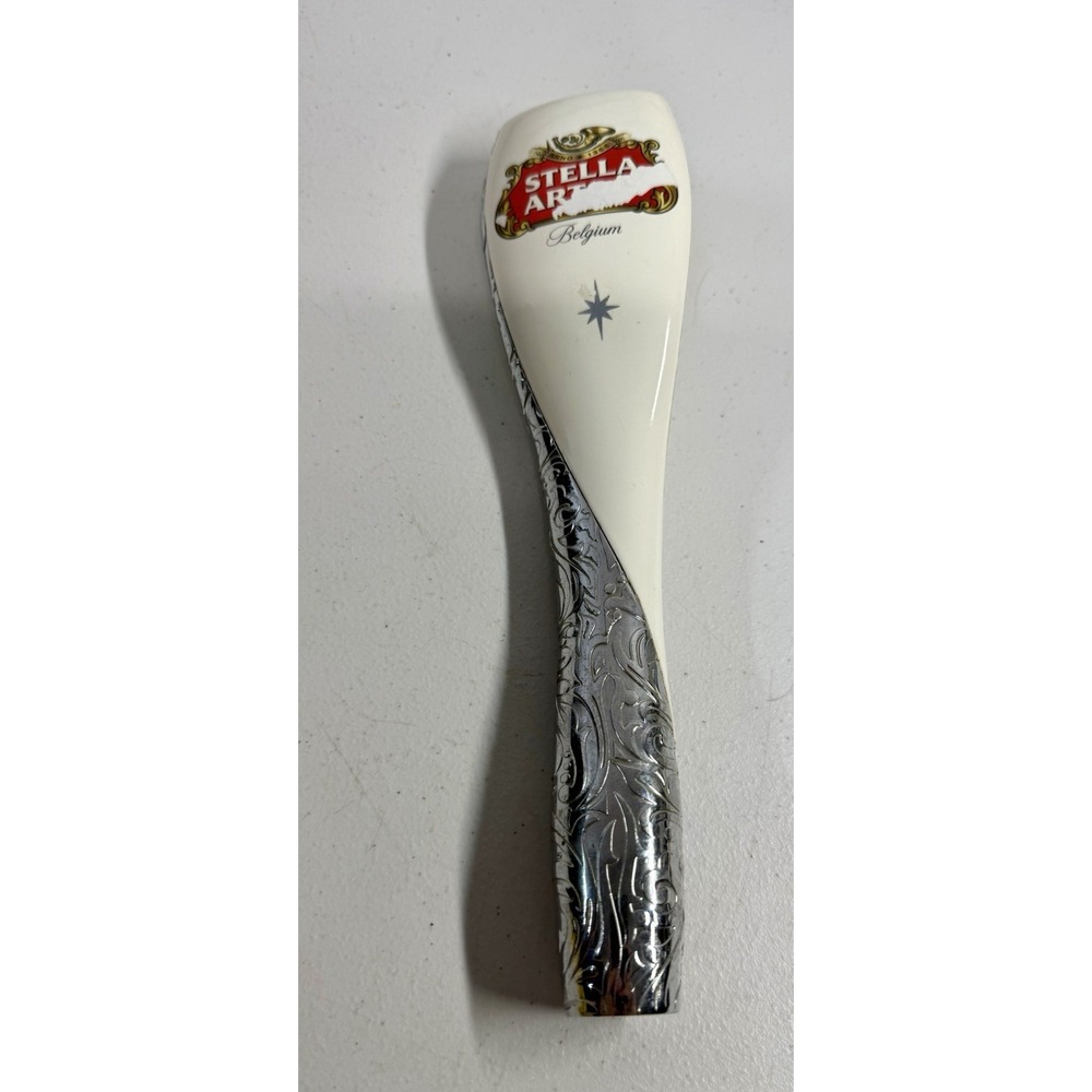 Stella Artois Premium Lager Beer Tap Handle 11.5" Belgium White Silver